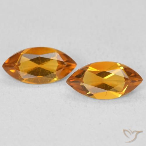0.89ctw Naturel Orange foncé Citrine, Marquise, VS