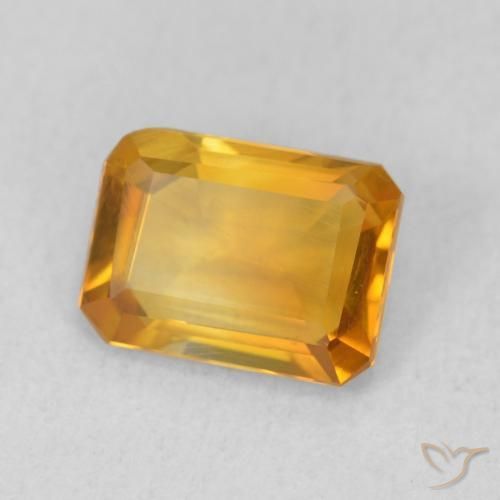 Citrine Or-orange moyen naturelle Octogone / coupe Émeraude, 1.11 ct, VVS-VS