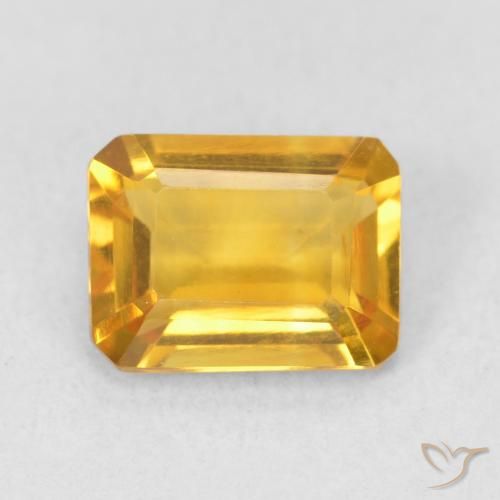 1.44ct Naturel Orange Doré Citrine, Taille émeraude, VVS-VS