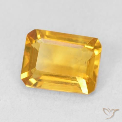 Citrine Orange Doré naturelle Octogone / coupe Émeraude, 1.44 ct, VVS-VS
