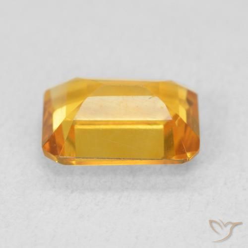 Citrine Orange Doré naturelle Octogone / coupe Émeraude, 1.44 ct, VVS-VS