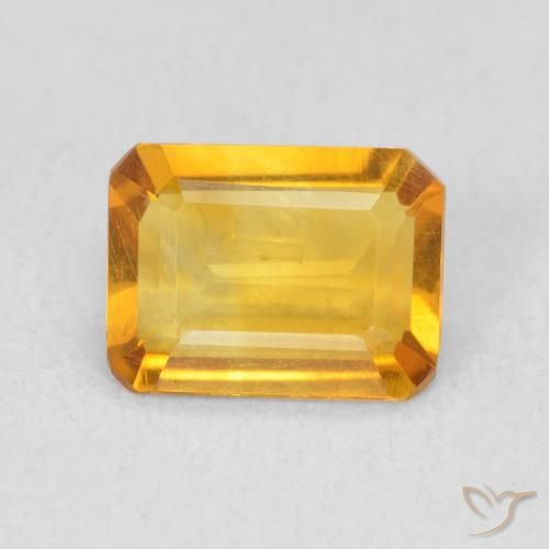 1.07ct Naturel Doré moyen Citrine, Taille émeraude, VVS-VS