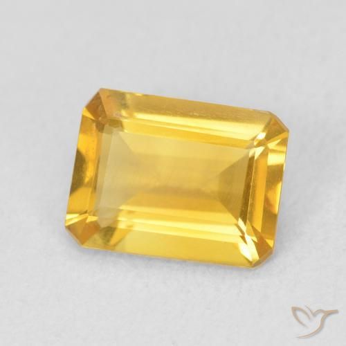 Citrine Doré vif naturelle Octogone / coupe Émeraude, 1.14 ct, VS