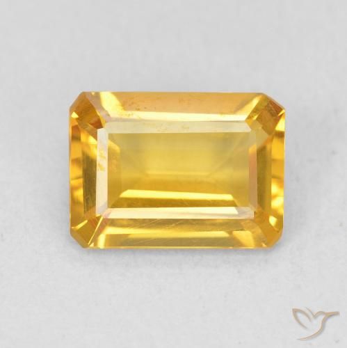 1.17ct Naturel Doré vif Citrine, Taille émeraude, VVS-VS