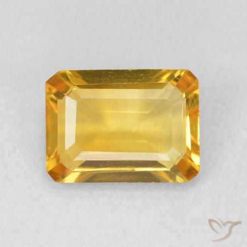 1.22ct Naturel Doré Citrine, Taille émeraude, VVS