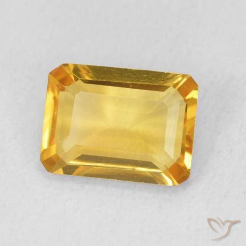 Citrine Doré naturelle Octogone / coupe Émeraude, 1.22 ct, VVS