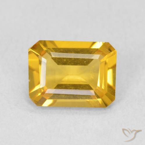 1.16ct Naturel Or moyen Citrine, Taille émeraude, VVS-VS