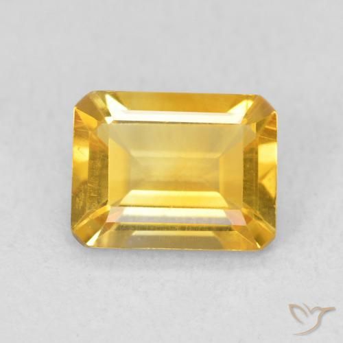 1.21ct Naturel Doré Citrine, Taille émeraude, VS