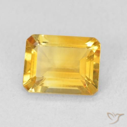 Citrine Doré naturelle Octogone / coupe Émeraude, 1.21 ct, VS