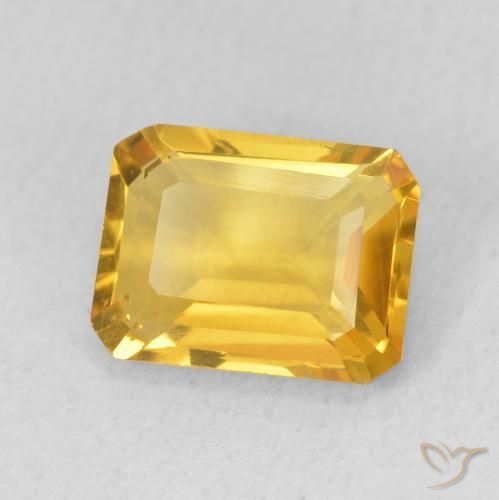 Citrine Doré vif naturelle Octogone / coupe Émeraude, 1.51 ct, VS