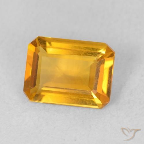 Citrine Orange-or naturelle Octogone / coupe Émeraude, 1.10 ct, VS