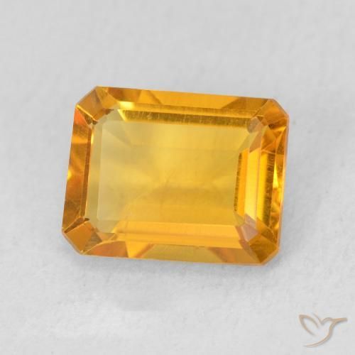 Citrine Or-orange moyen naturelle Octogone / coupe Émeraude, 1.40 ct, VS