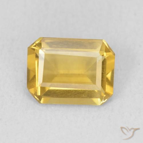 1.12ct Naturel Orange Doré Citrine, Taille émeraude, VS