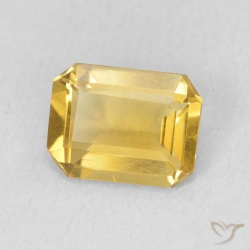 Citrine Orange Doré naturelle Octogone / coupe Émeraude, 1.12 ct, VS
