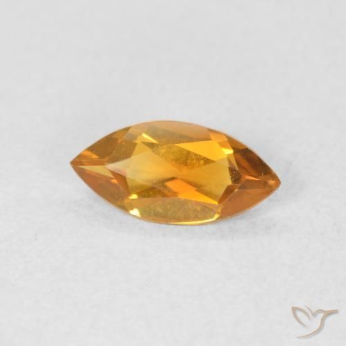 Citrine Orange moyen naturelle Marquise, 0.43 ct, VVS-VS
