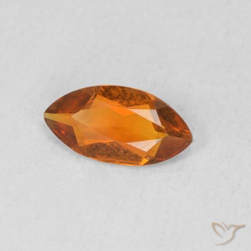 Citrine Orange moyen naturelle Marquise, 0.43 ct, VVS-VS