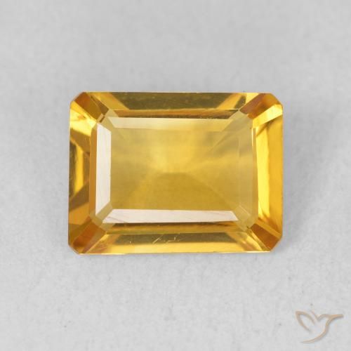 1.21ct Naturel Doré moyen Citrine, Taille émeraude, VVS