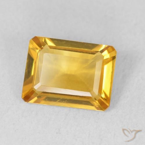 Citrine Doré moyen naturelle Octogone / coupe Émeraude, 1.21 ct, VVS