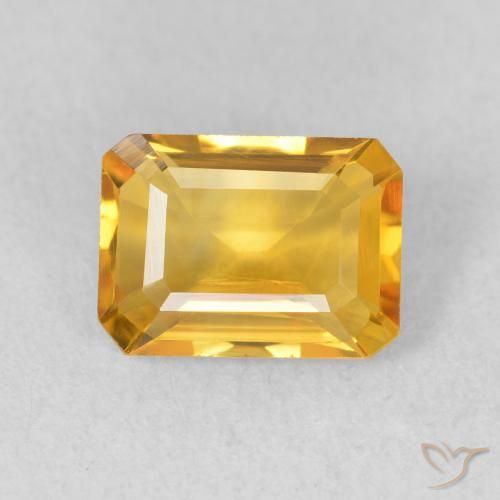 1.35ct Naturel Orange Doré Citrine, Taille émeraude, VVS