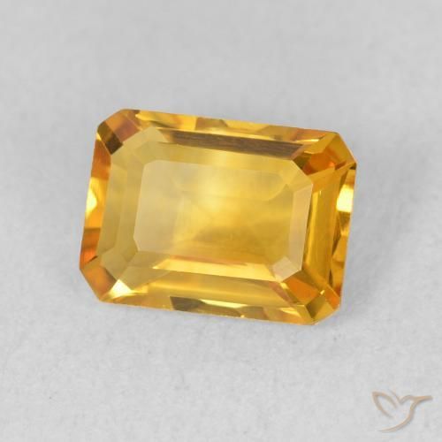 Citrine Orange Doré naturelle Octogone / coupe Émeraude, 1.35 ct, VVS