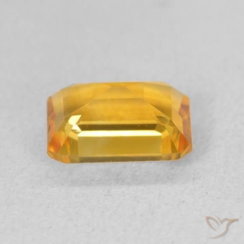 Citrine Orange Doré naturelle Octogone / coupe Émeraude, 1.35 ct, VVS