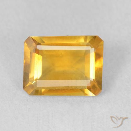 1.22ct Naturel Orange Doré Citrine, Taille émeraude, VS
