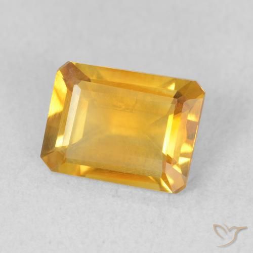 Citrine Orange Doré naturelle Octogone / coupe Émeraude, 1.22 ct, VS
