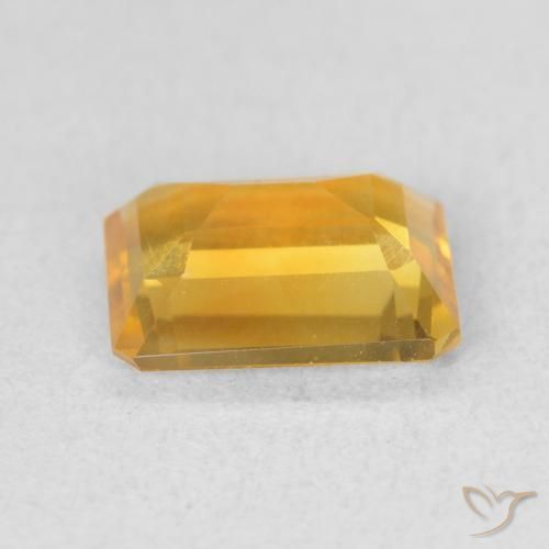 Citrine Orange Doré naturelle Octogone / coupe Émeraude, 1.22 ct, VS