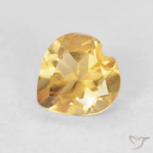 0.66ct Naturel Or moyen Citrine, Cœur, VVS