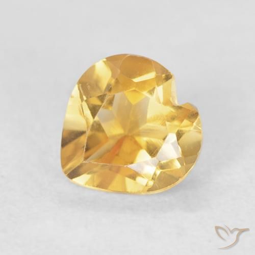 0.75ct Naturel Or moyen Citrine, Cœur, VVS