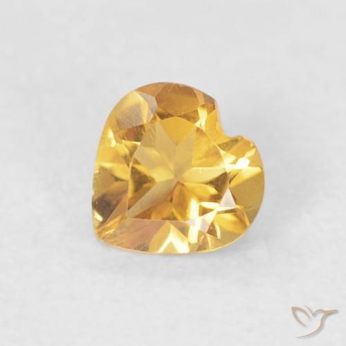 0.38ct Naturel Or moyen Citrine, Cœur, VVS