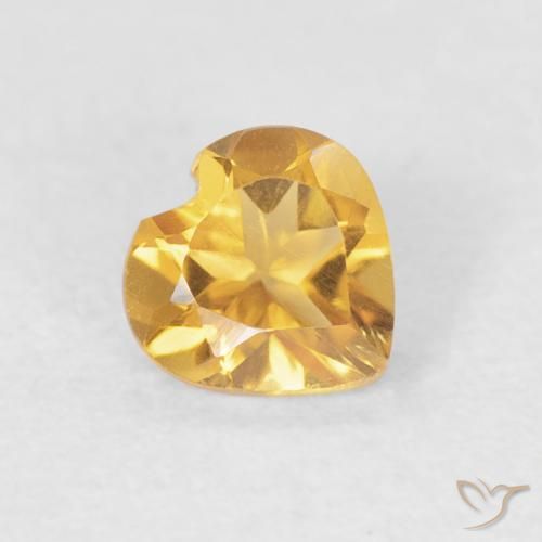 Citrine Or moyen naturelle Cœur, 0.38 ct, VVS