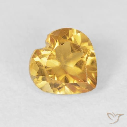 Citrine Doré vif naturelle Cœur, 0.45 ct, VVS