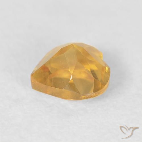 Citrine Doré vif naturelle Cœur, 0.45 ct, VVS