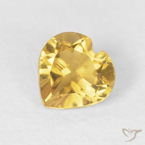 0.42ct Naturel Doré Citrine, Cœur, VVS