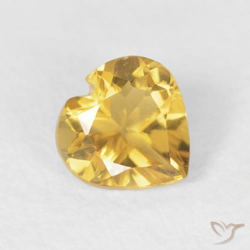 Citrine Doré naturelle Cœur, 0.42 ct, VVS