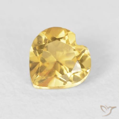 0.40ct Naturel Or moyen Citrine, Cœur, VVS