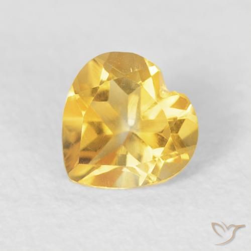 0.44ct Naturel Or moyen Citrine, Cœur, VVS