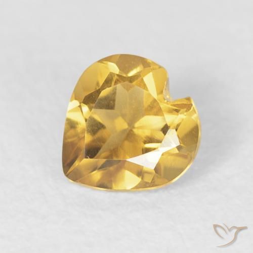 0.42ct Naturel Doré vif Citrine, Cœur, VVS
