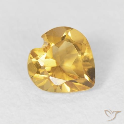 Citrine Doré vif naturelle Cœur, 0.42 ct, VVS