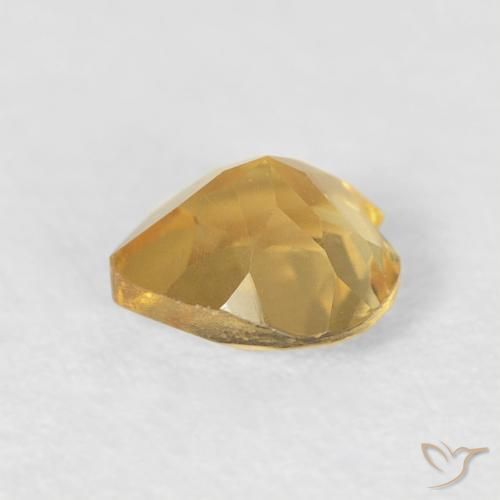 Citrine Doré vif naturelle Cœur, 0.42 ct, VVS