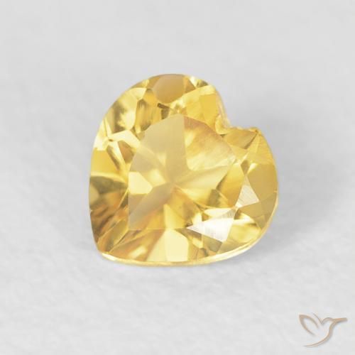 0.42ct Naturel Doré Citrine, Cœur, VVS