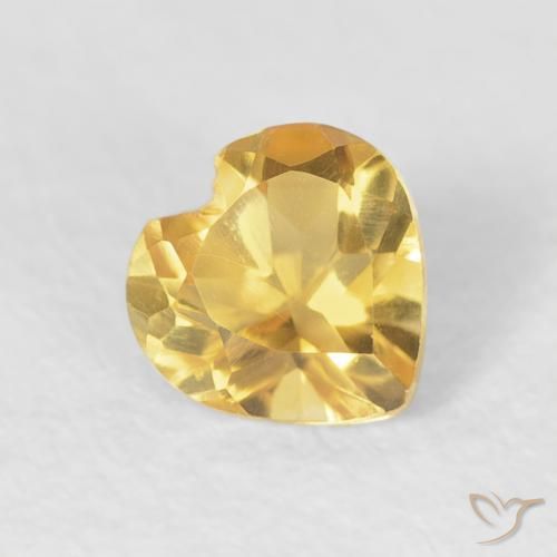 Citrine Doré naturelle Cœur, 0.42 ct, VVS
