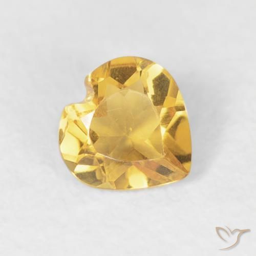Citrine Or moyen naturelle Cœur, 0.35 ct, VVS