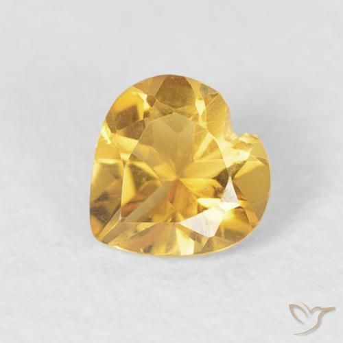 0.38ct Naturel Doré Citrine, Cœur, VVS