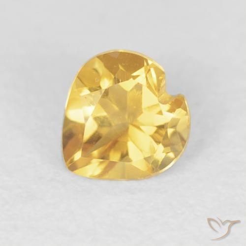 0.42ct Naturel Doré Citrine, Cœur, VVS