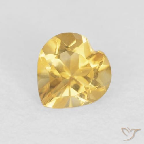 0.64ct Naturel Or moyen Citrine, Cœur, VVS