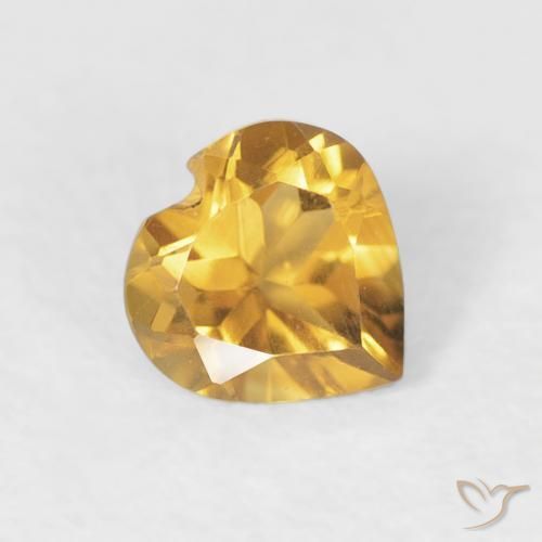 Citrine Or moyen naturelle Cœur, 0.44 ct, VVS