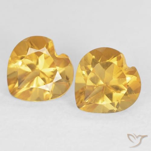 1.42ctw Naturel Orange doré profond Citrine, Cœur, VVS