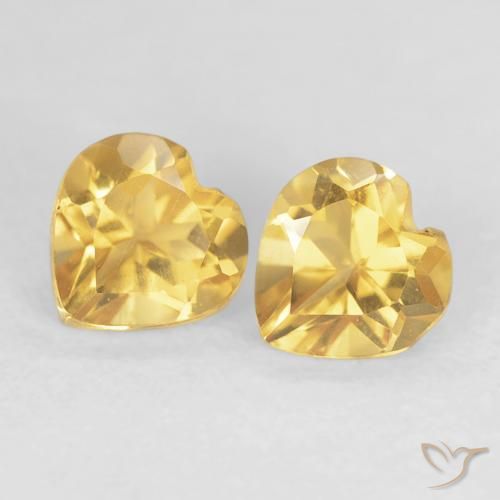 0.88ctw Naturel Doré Citrine, Cœur, VVS